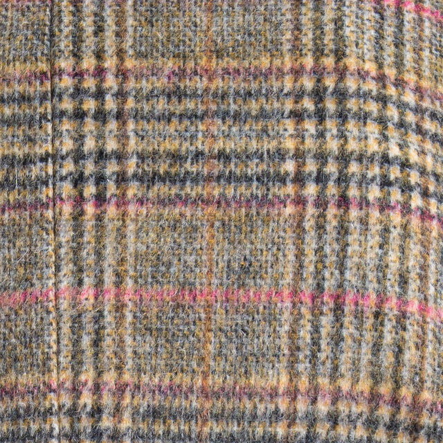 Dixie-Giacca check oversize in velour con spille - moro/sand/pink