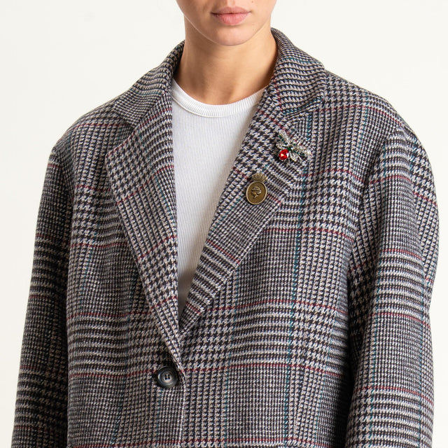 Dixie-Giacca oversize principe di galles - nero/taupe