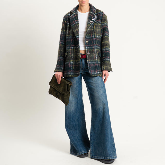 Dixie-Giacca oversize fantasia con spille - militare/olio/latte