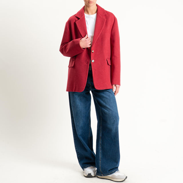 Dixie-Giacca oversize flanella - rosso