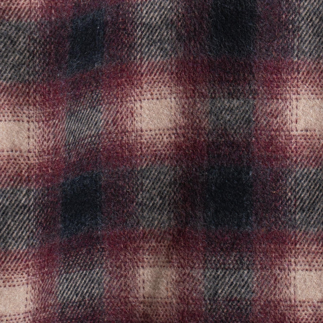 Dixie-Giacca over check in velour con spille - bordeaux/cipria/nero