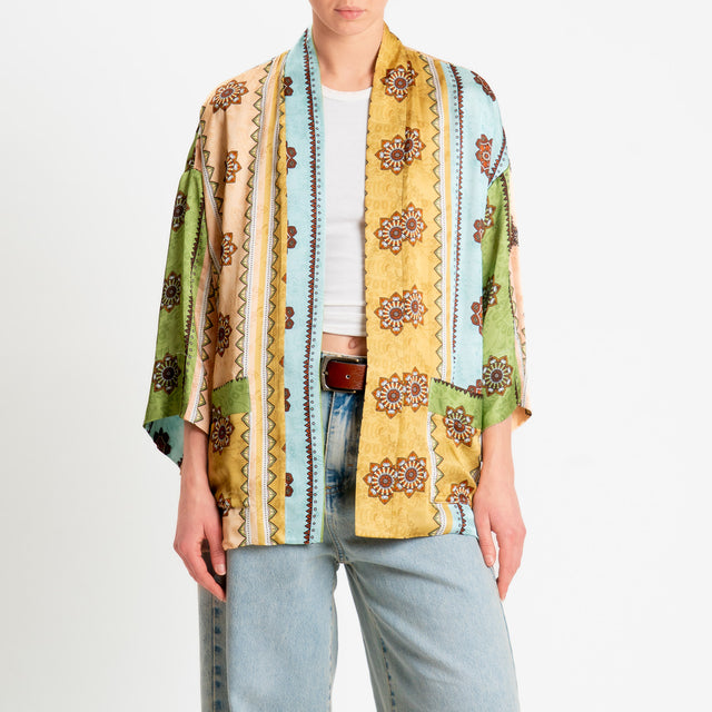 Dixie-Kimono fantasia - peach/pistacchio/acqua
