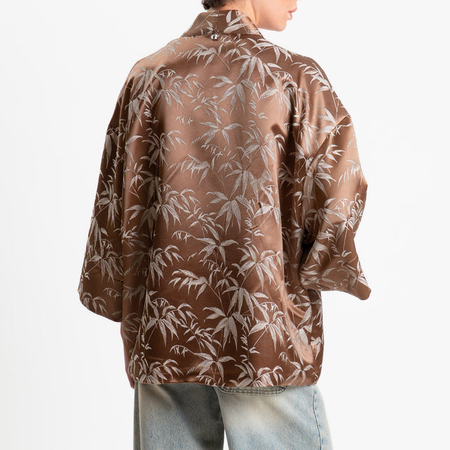 Dixie-Kimono corto fantasia damascata - moro