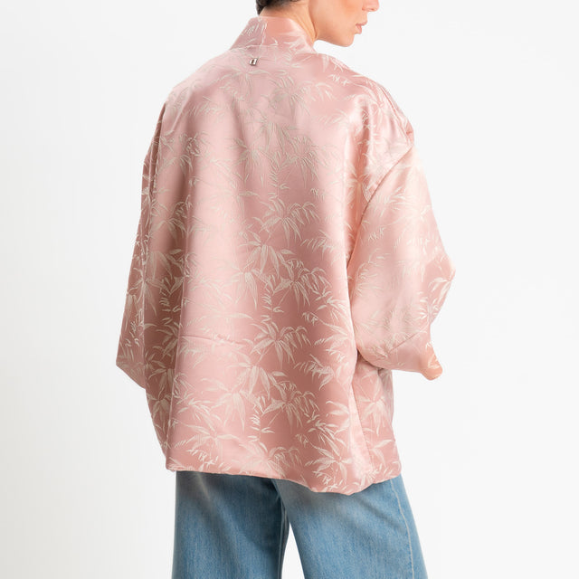 Dixie-Kimono corto fantasia damascata - rosa