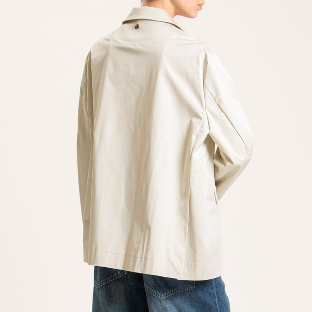 Dixie-Giacca oversize cotone elasticizzata - bianco
