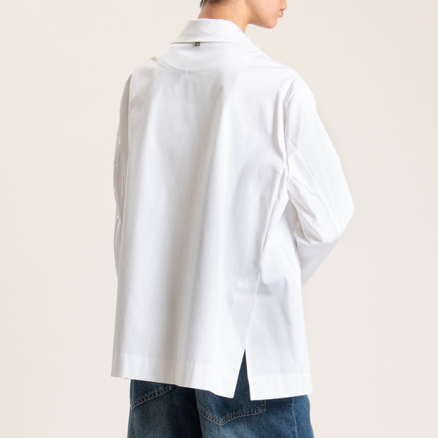 Dixie-Giacca oversize cotone elasticizzata - latte