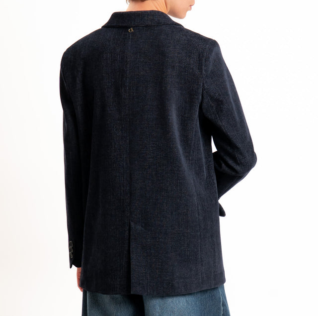 Dixie-Giacca velluto over - blu