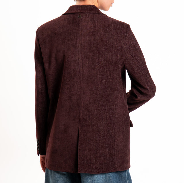 Dixie-Giacca velluto over - Bordeaux