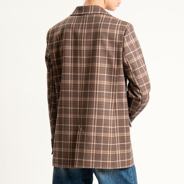 Dixie- Giacca check con spille - moro/sand/nero