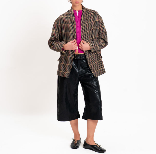 Dixie-Giacca bomber pied de poule - beige/nero/melanzana