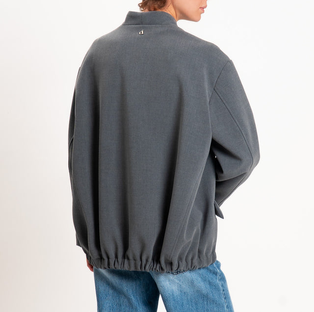 Dixie-Double crêpe bomber jacket - grey
