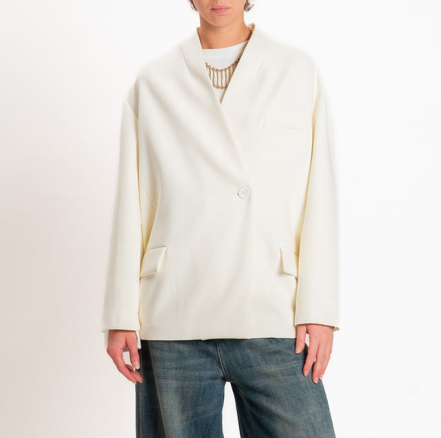 Dixie-Double crêpe bomber jacket - butter