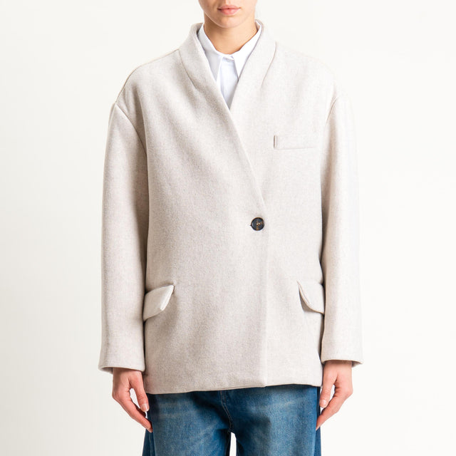 Dixie-Giacca bomber misto lana - panna