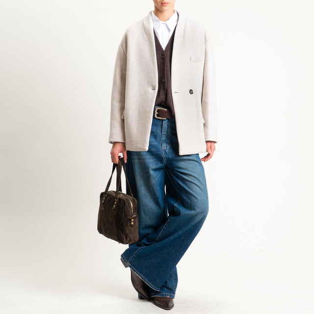 Dixie-Giacca bomber misto lana - panna