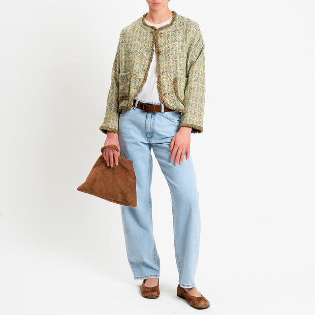 Dixie-Giacca bouclé multicolor - verde