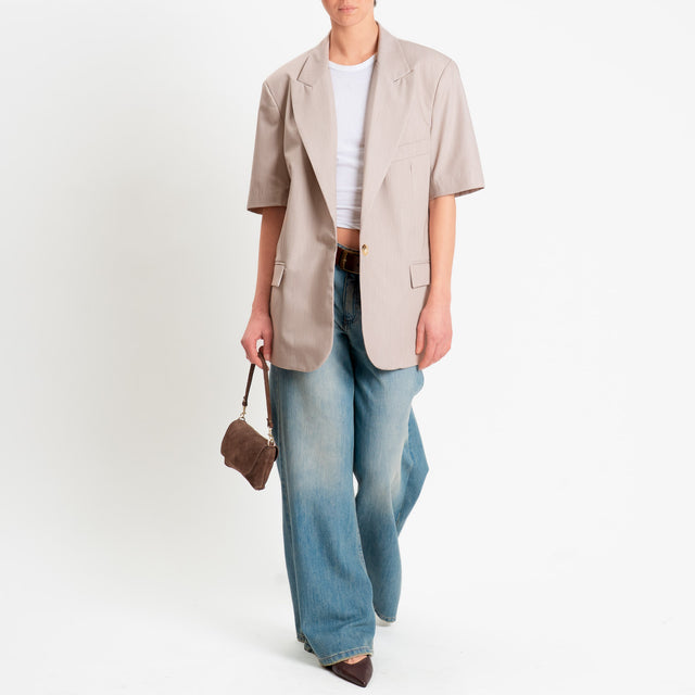 Dixie-Giacca un bottone mezza manica - beige