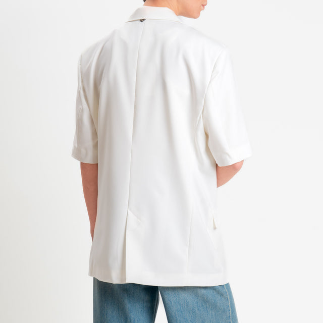 Dixie-Giacca un bottone mezza manica - bianco