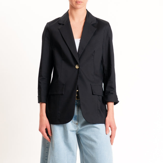 Dixie-Giacca un bottone cotone elasticizzato - nero