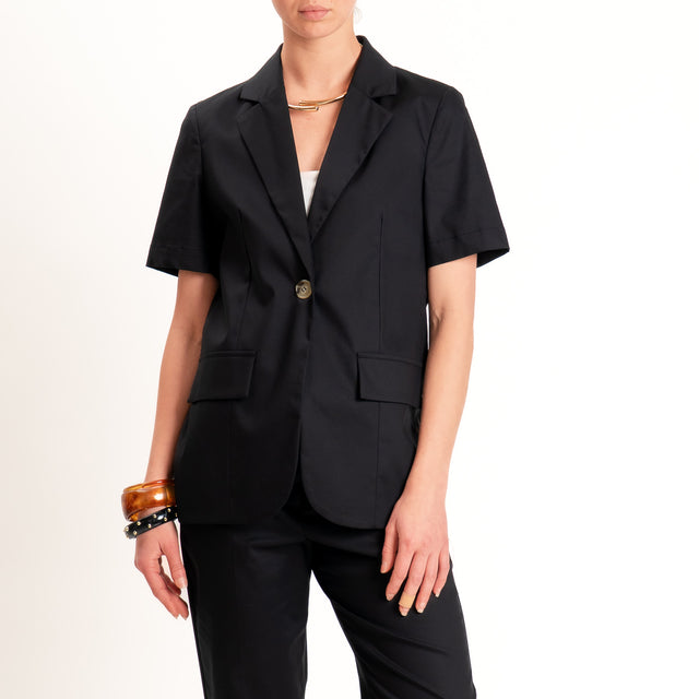 Dixie-Giacca mezza manica in cotone - nero