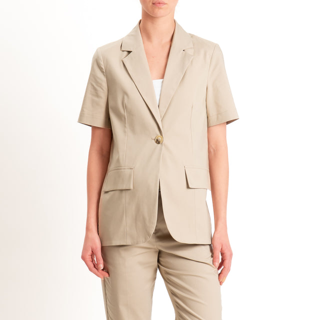 Dixie-Giacca mezza manica in cotone - beige