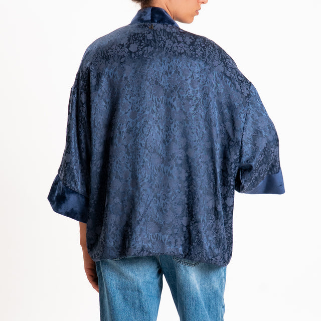 Dixie-Kimono corto damascato - blu