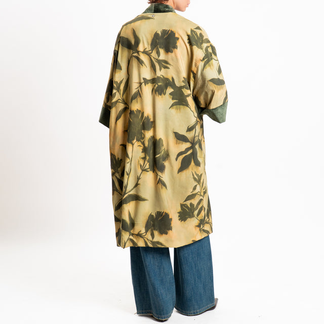 Dixie-Kimono fantasia foglie - olio/verde