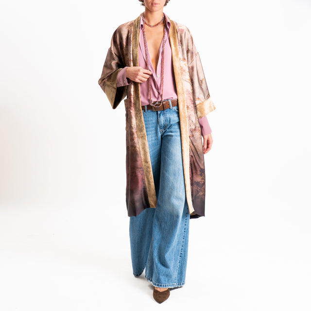 Dixie-Kimono fantasia floreale - sand/taupe