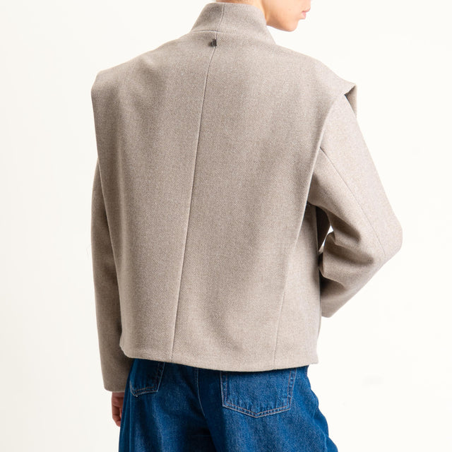 Dixie-Giaccone con spalle strutturate - tortora