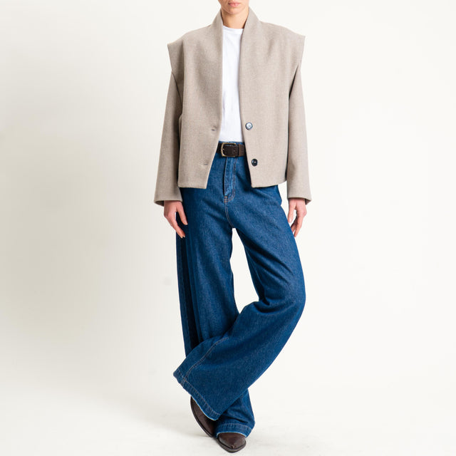 Dixie-Giaccone con spalle strutturate - tortora