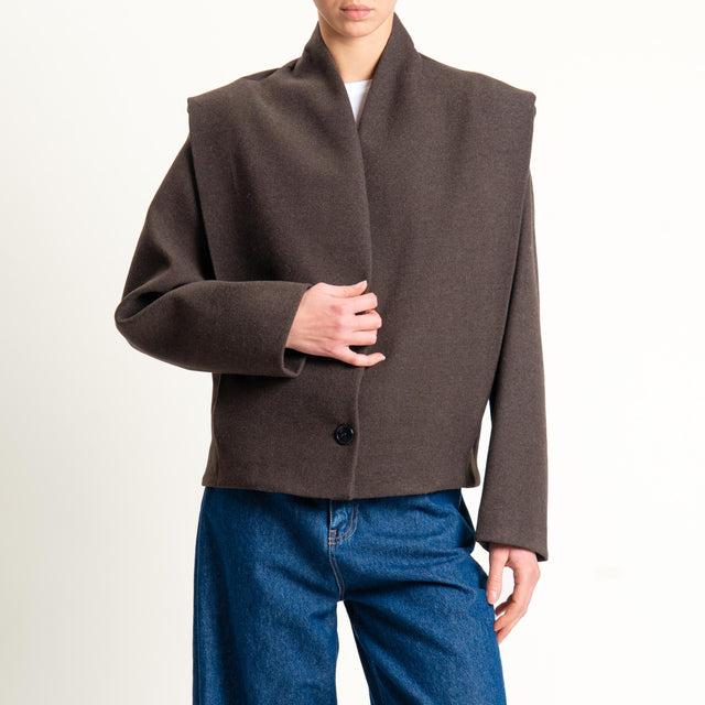 Dixie-Giaccone con spalle strutturate - moro