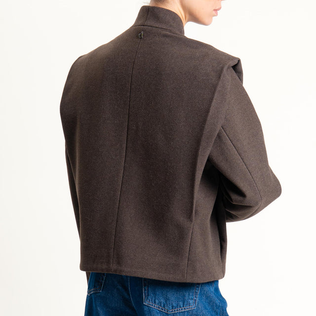 Dixie-Giacca cappotto con spalle strutturate - moro