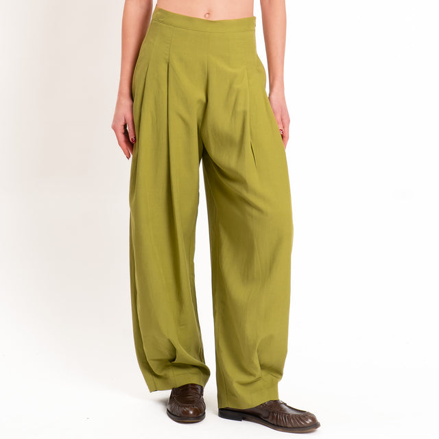 Dixie-Completo Gilet e pantalone misto lino - olio