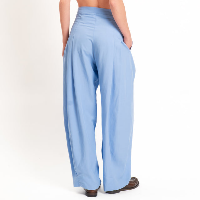 Dixie-Completo Gilet e pantalone misto lino - sky