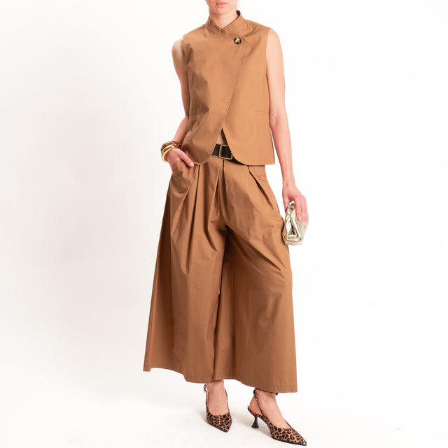 Dixie-Completo gilet + pantalone - cognac