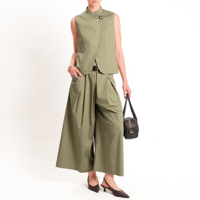 Dixie-Completo gilet + pantalone - salvia