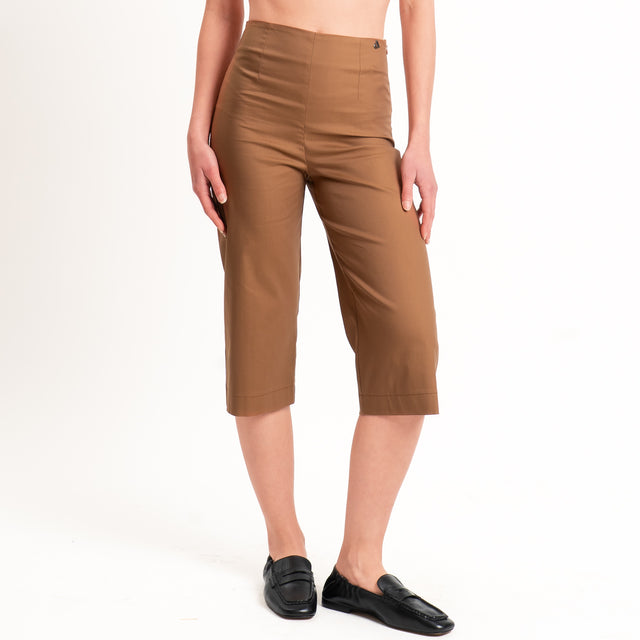 Dixie-Completo gilet + pantalone cotone elasticizzato - cacao