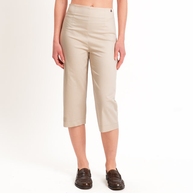 Dixie-Completo gilet + pantalone cotone elasticizzato - beige
