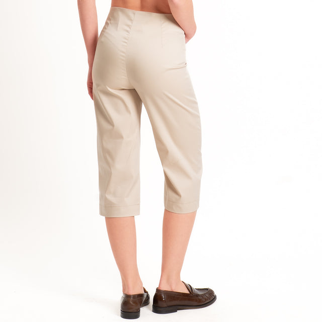 Dixie-Completo gilet + pantalone cotone elasticizzato - beige