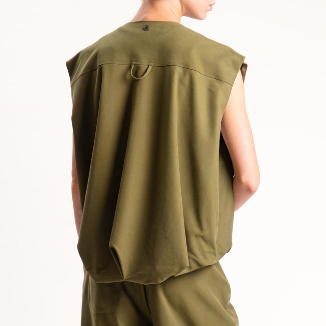 Dixie-Gilet bomber con tasche - militare