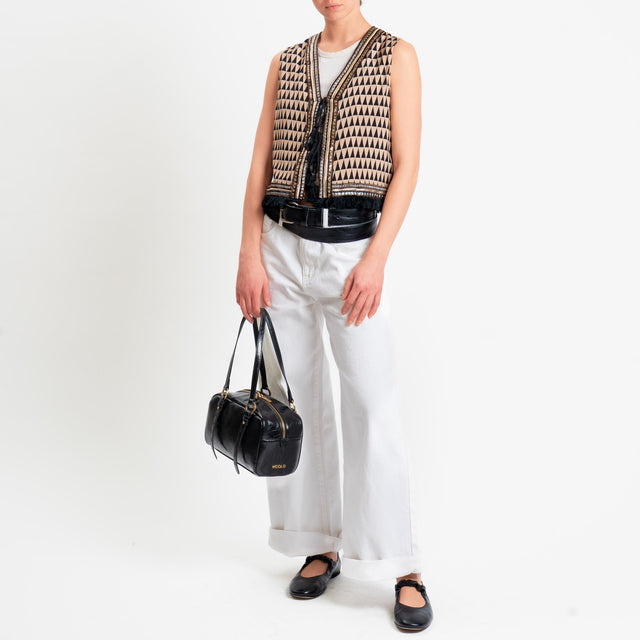 Dixie-Gilet optical - beige/nero