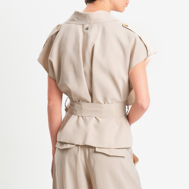 Dixie-Completo casacca+pantaloni tessuto manopesca - sabbia
