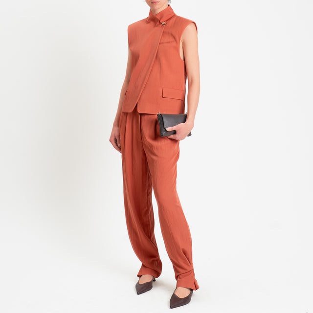 Dixie-Gilet chiusura asimmetrica - ruggine