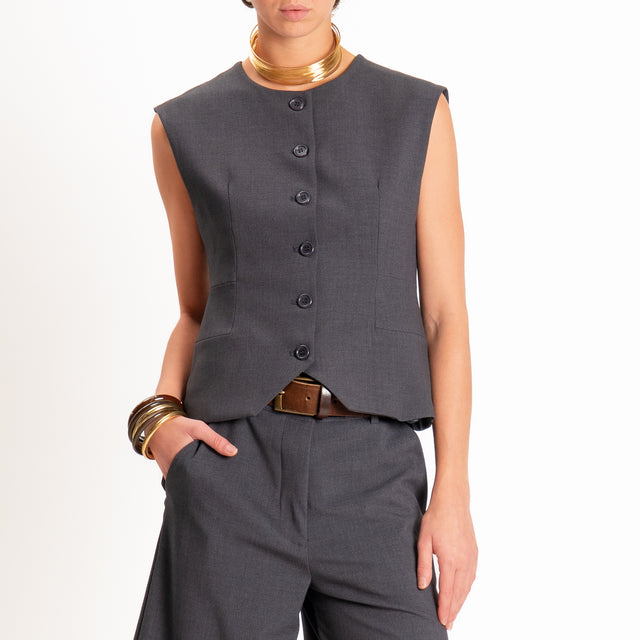 Dixie-Completo gilet+bermuda - antracite