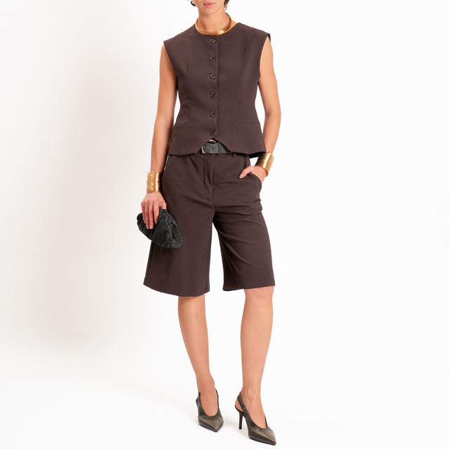 Dixie-Completo gilet+bermuda - moro
