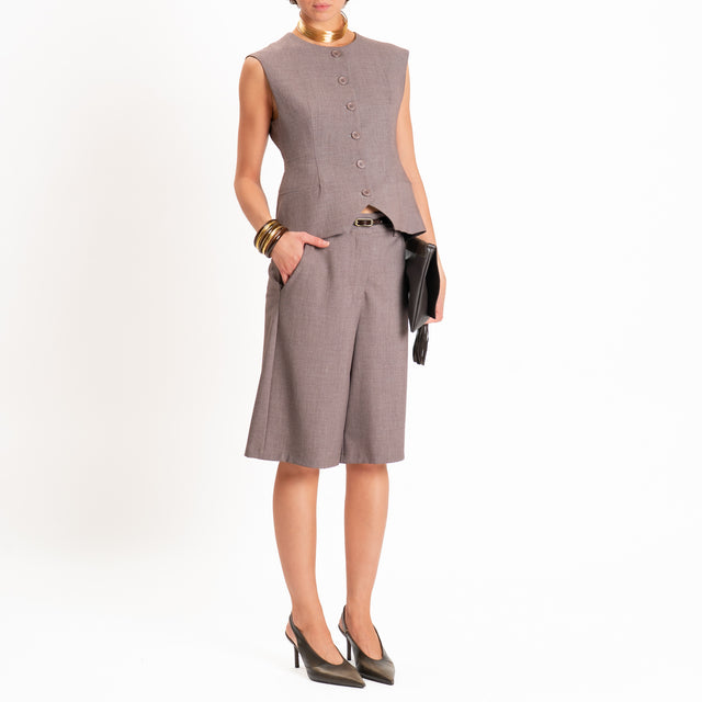 Dixie-Completo gilet+bermuda - nocciola