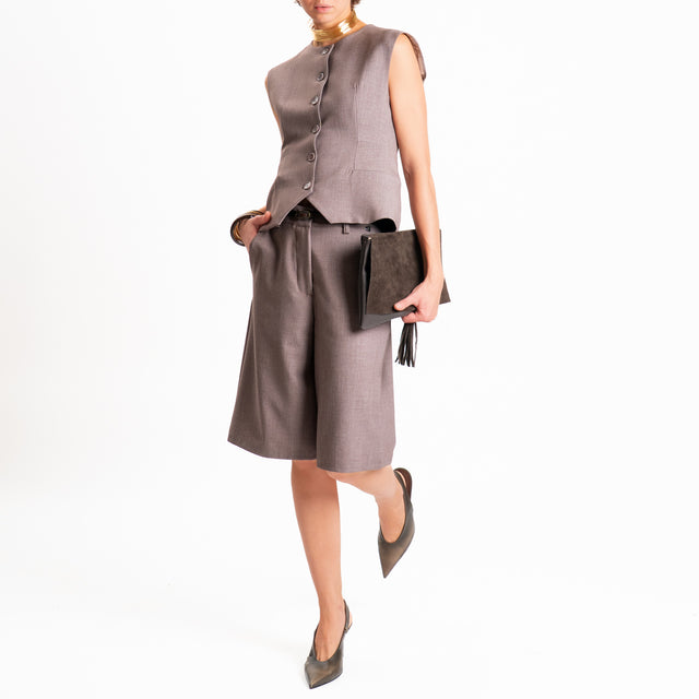 Dixie-Completo gilet+bermuda - nocciola