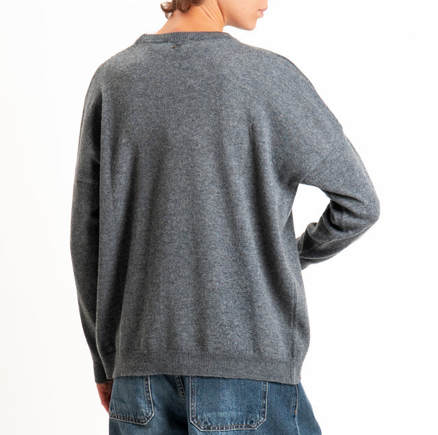 Dixie-Maglia "RIDERE" misto lana - antracite