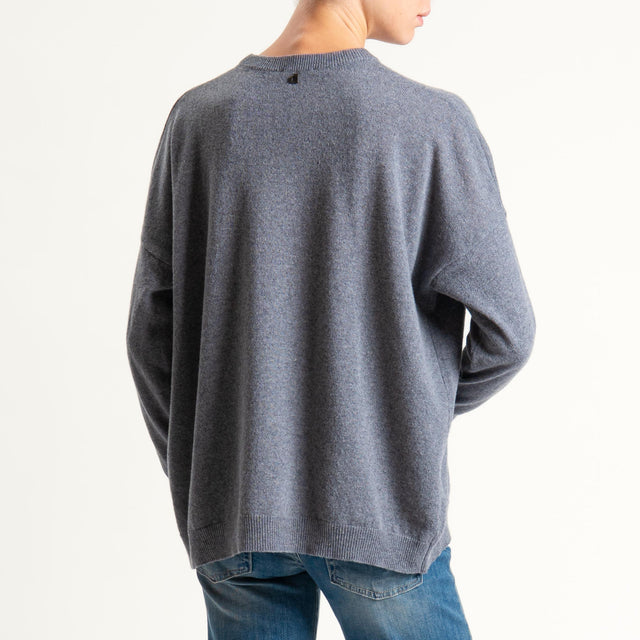 Dixie-Maglia girocollo misto lana - grigio