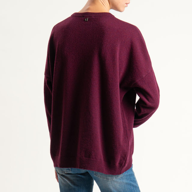 Dixie-Maglia girocollo misto lana - Bordeaux