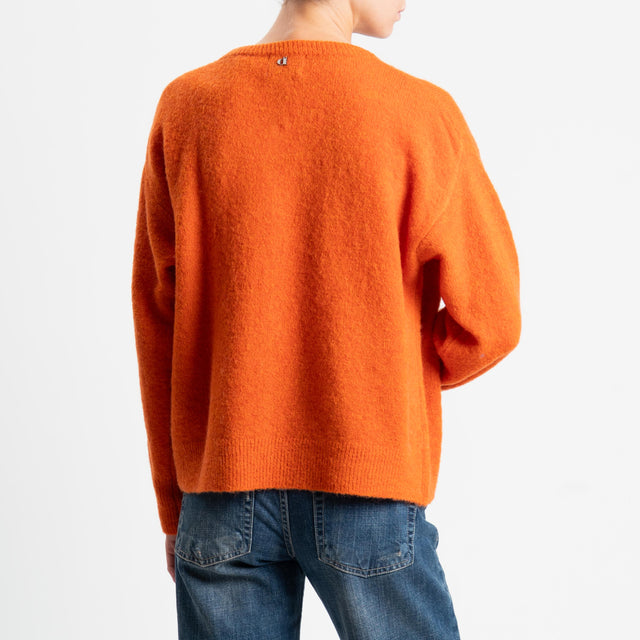 Dixie-Cardigan misto alpaca con zip - arancio